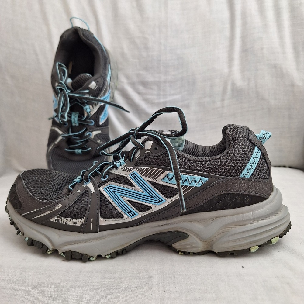 Y2K Shoes New Balance Grey Blue Size 8 Trail Running WT510BB Womens WT510BB